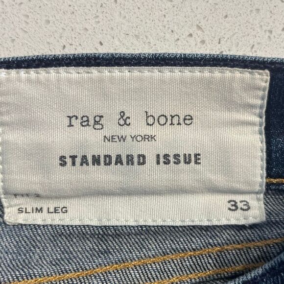 Rag & Bone Standard Issue Slim Leg Button Fly Stretch Jeans 33x32 - Picture 7 of 16